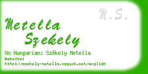 metella szekely business card